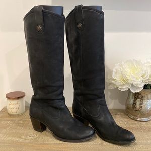 Frye Jackie Button Black Boots Size 8.5